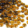 Pack of 30 LBS Amber Glass Vase Filler  for  home decor Beads Flat Gem Stone D-0.6"