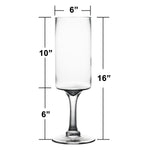 Pack of 4 PCS Clear Glass Contemporary Candle Holder D-6" H-16"