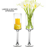 Pack of 4 PCS Clear Glass Contemporary Candle Holder D-6" H-20"