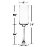 Pack of 4 PCS Clear Glass Contemporary Candle Holder D-6" H-20"