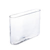 Clear Glass Rounded Rectangle Vase O-16"X3" H-12" - Pack of 4 PCS - Modern Vase and Gift