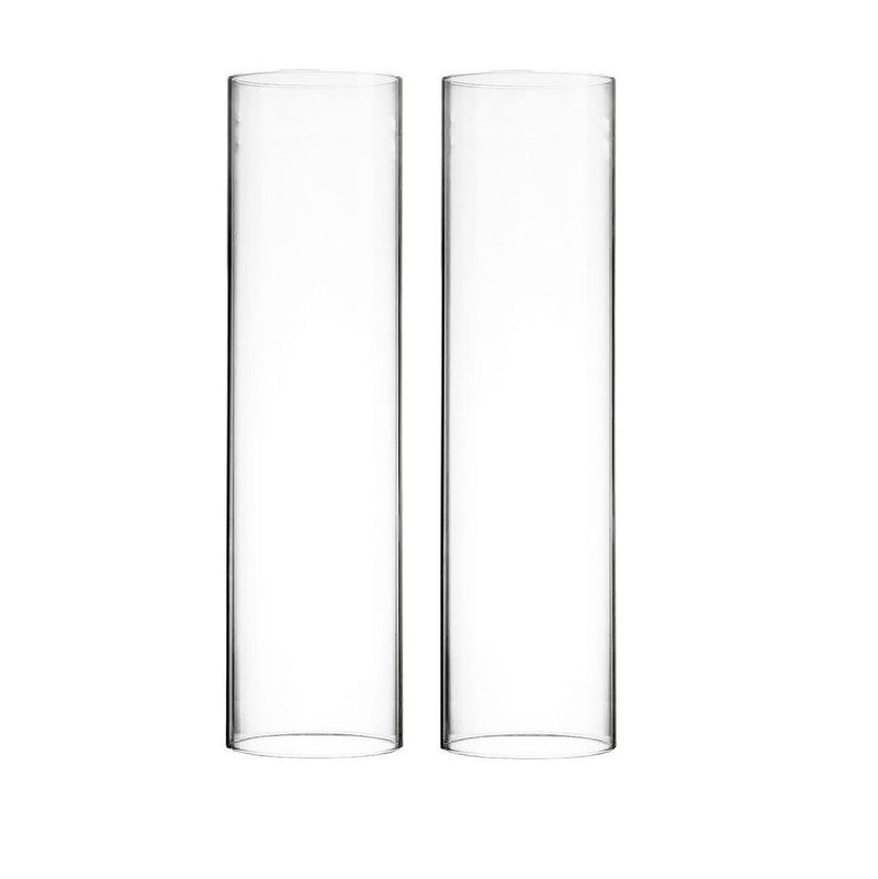 Clear Glass Open Ended Hurricane Tube D-6" H-24" - Pack of 4 PCS - Modern Vase and Gift