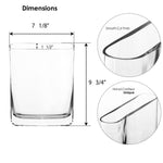 Clear Glass Thin Round Rectangle Vase O-7"X1.75" H-10" - Pack of 12 PCS - Modern Vase and Gift