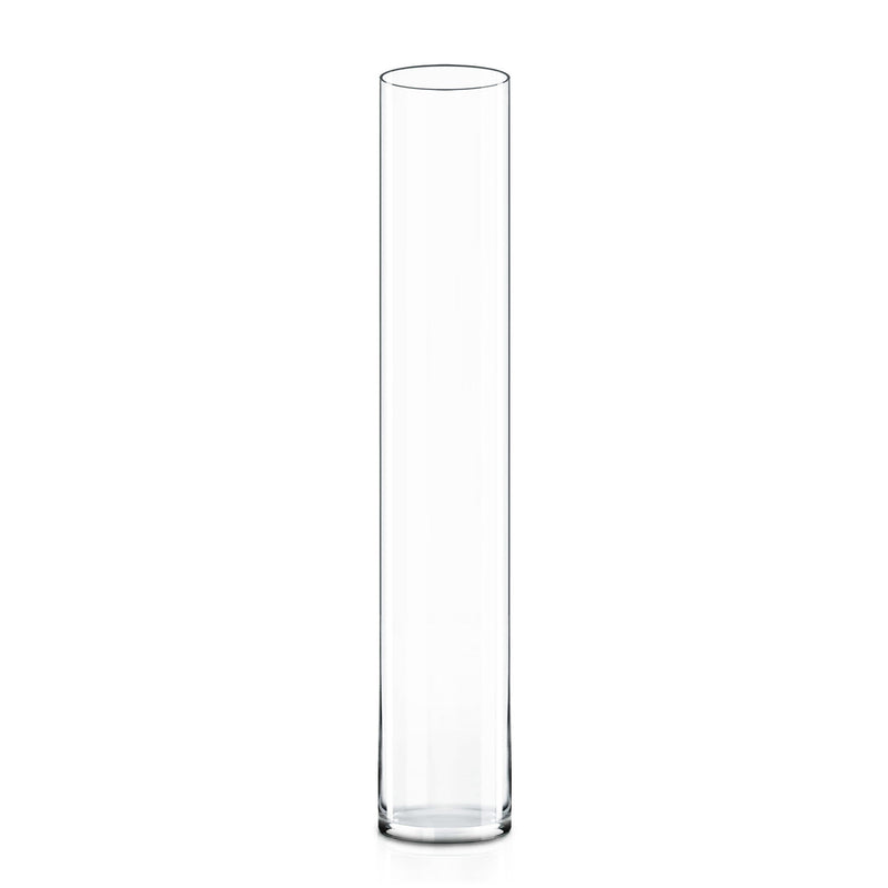 20 PCS Clear Glass Cylinder Vase D-6" H-40" (Available in 60 & 200 PCS)