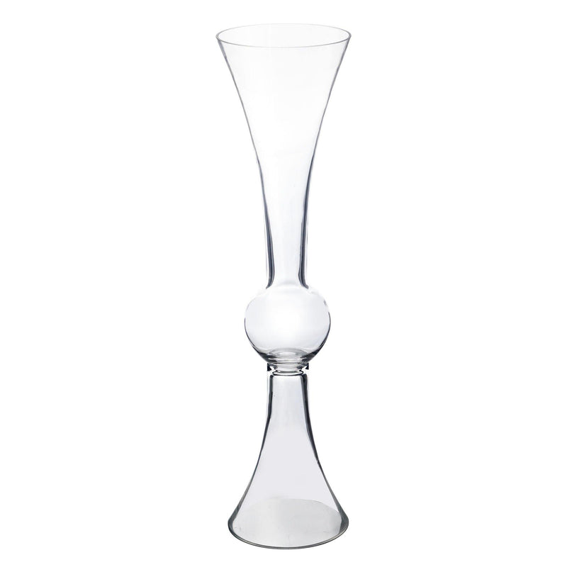 Clear Glass Reversible Trumpet D-6" H-24" - Pack of 6 PCS - Modern Vase and Gift