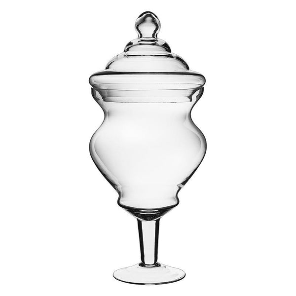 Pack of 4 PCS Clear Glass Apothecary Jar H-15 O-7.75 D-9