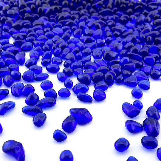 Pack of 40 LBS Blue Sea Glass Pebbles