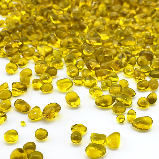 Pack of 40 LBS Yellow Glass Pebbles