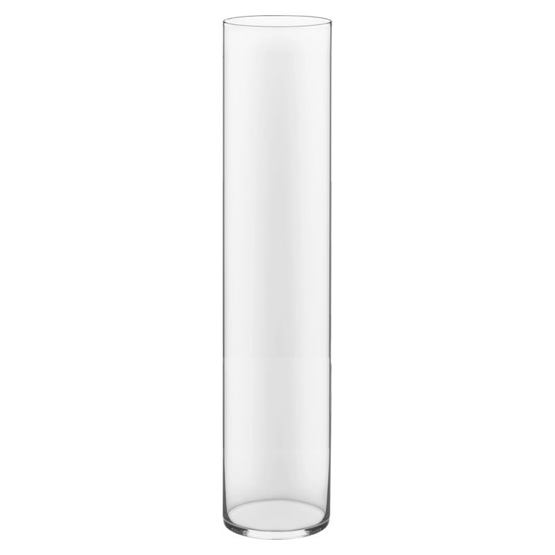 30 PCS Clear Glass Cylinder Vase D-5" H-24" (Available in 90 & 300 PCS)