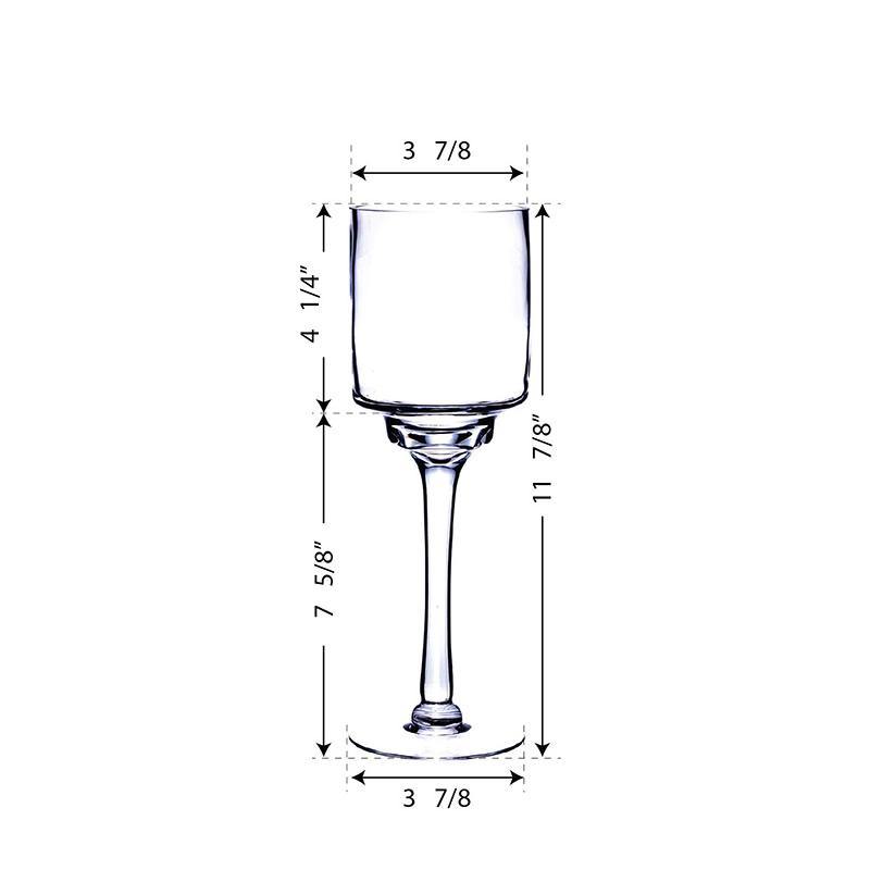 Clear Glass Contemporary Candle Holder D-4" H-12" - Pack of 12 PCS - Modern Vase and Gift