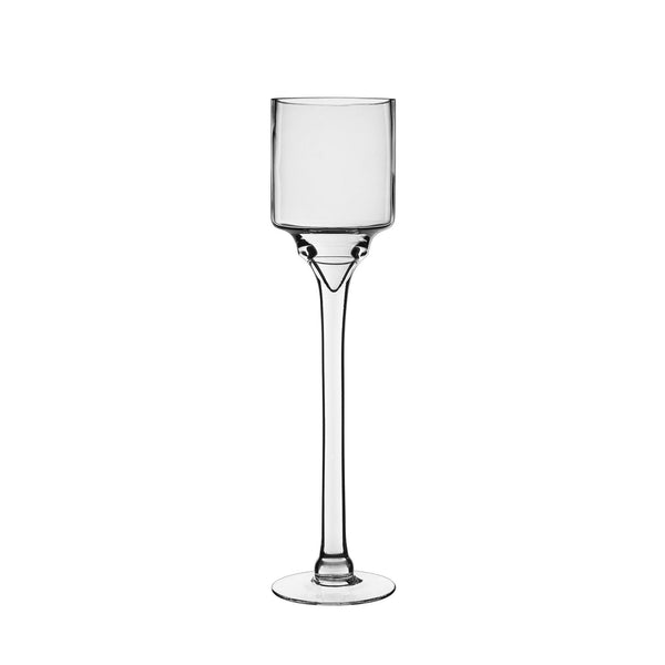 H-9, D-6, Contemporary Short Stem Glass Candle Holder