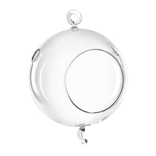 48 PCS Double Hooks Clear Glass Hanging Orbs D-4" H-5"