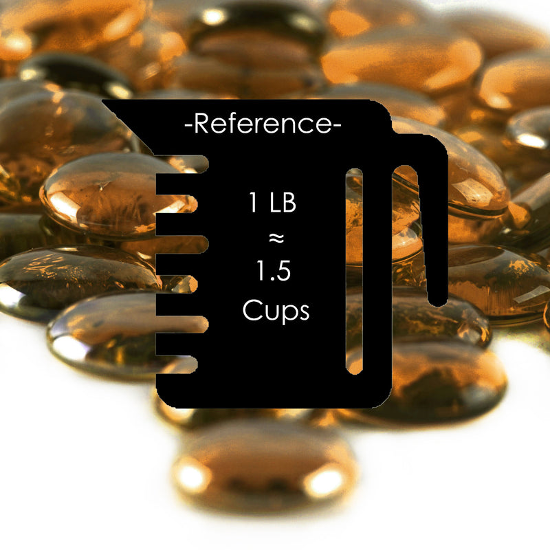 Pack of 40 LBS Dark Amber Glass Vase Filler for home decor Beads Flat Gem Stone D-1"