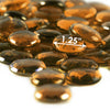Pack of 40 LBS Dark Amber Glass Vase Filler for home decor Beads Flat Gem Stone D-1"