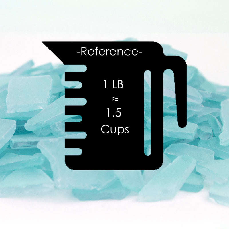Black measuring cup icon with text on a light blue background