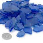 20 LBS Frosted Blue Flat Sea Glass 0.5"-2"
