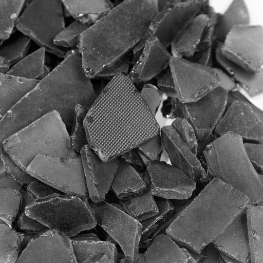 20 LBS Frosted Black Flat Sea Glass 0.5"-2"