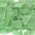 20 LBS Frosted Green Flat Sea Glass 0.5"-2"