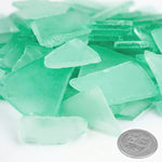 20 LBS Frosted Aqua Green Flat Sea Glass 0.5"-2"