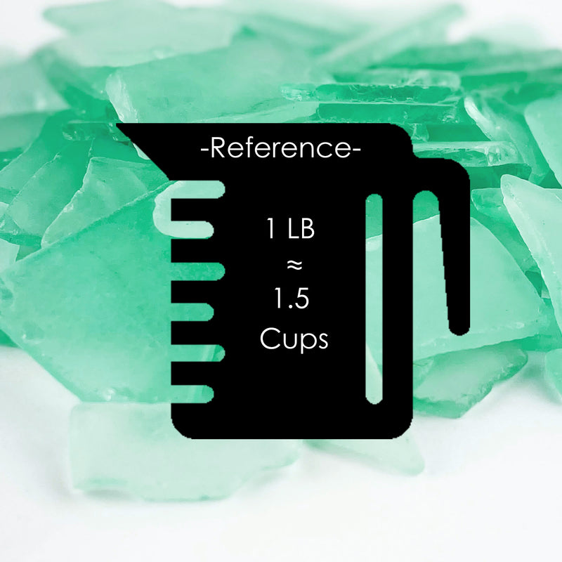 20 LBS Frosted Aqua Green Flat Sea Glass 0.5"-2"