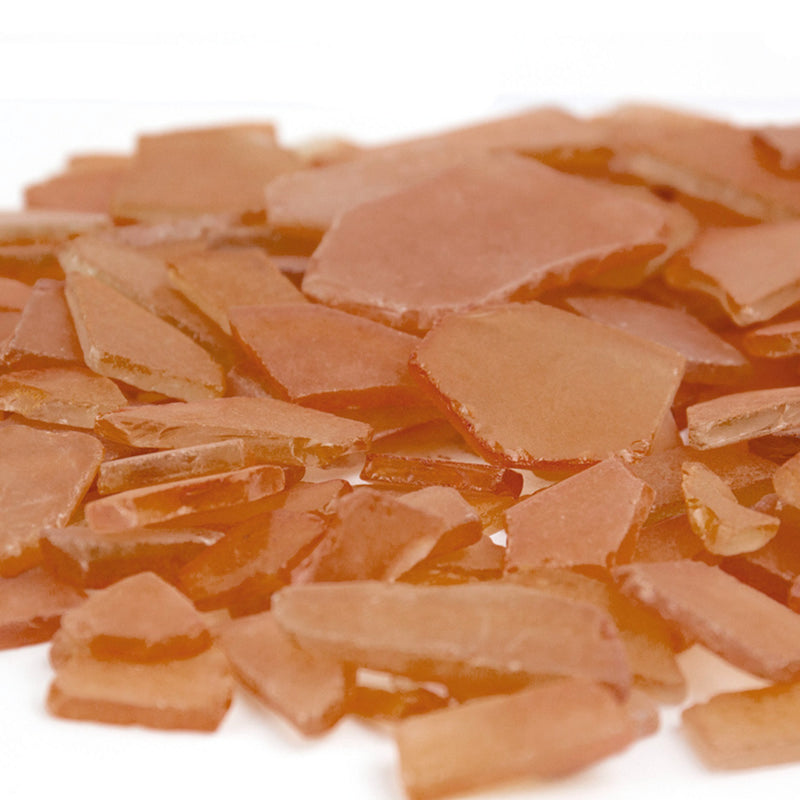 20 LBS Frosted Dark Orange Flat Sea Glass 0.5"-2"