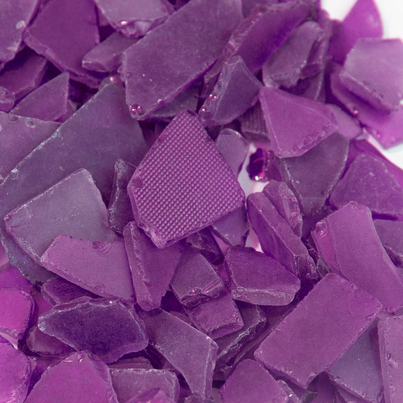 20 LBS Frosted Purple Flat Sea Glass 0.5"-2"