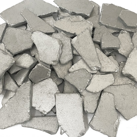 20 LBS Silver Flat Sea Glass 0.5"-2"