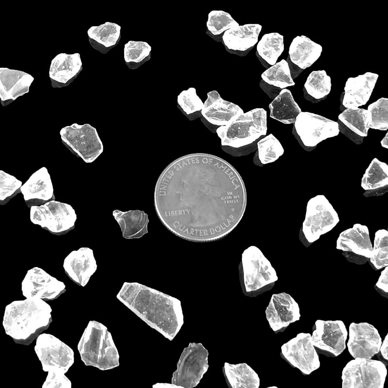 clear crushed glass stone vase filler coin