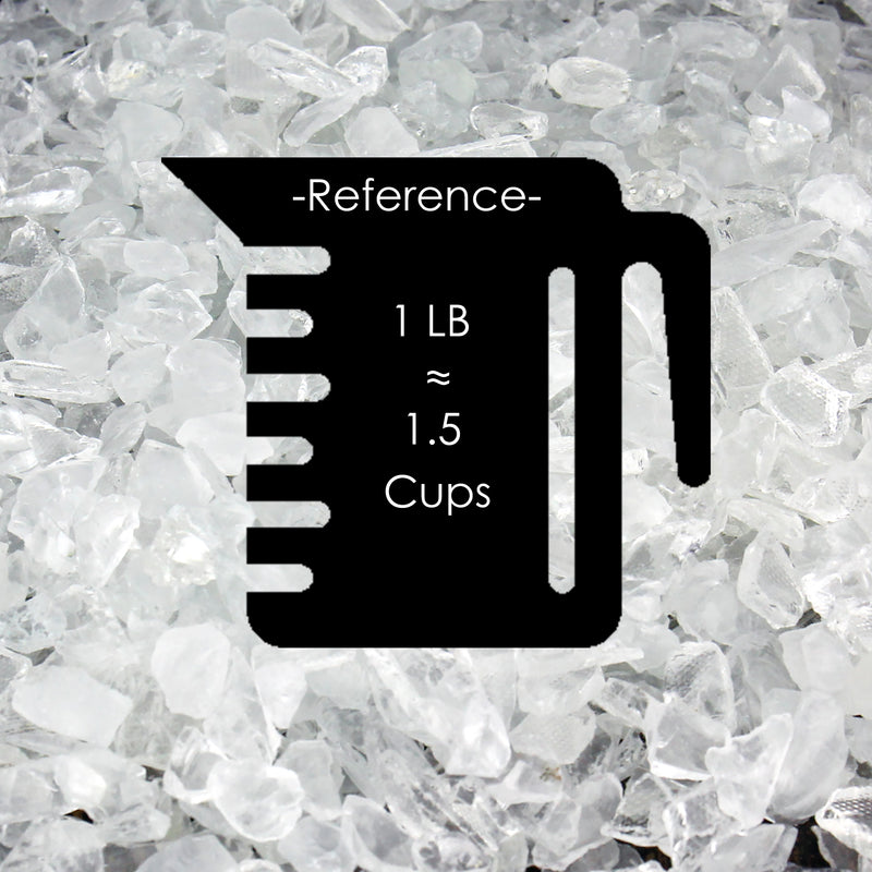 clear crushed glass stone vase filler cup