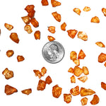 orange crushed glass stone vase filler coin