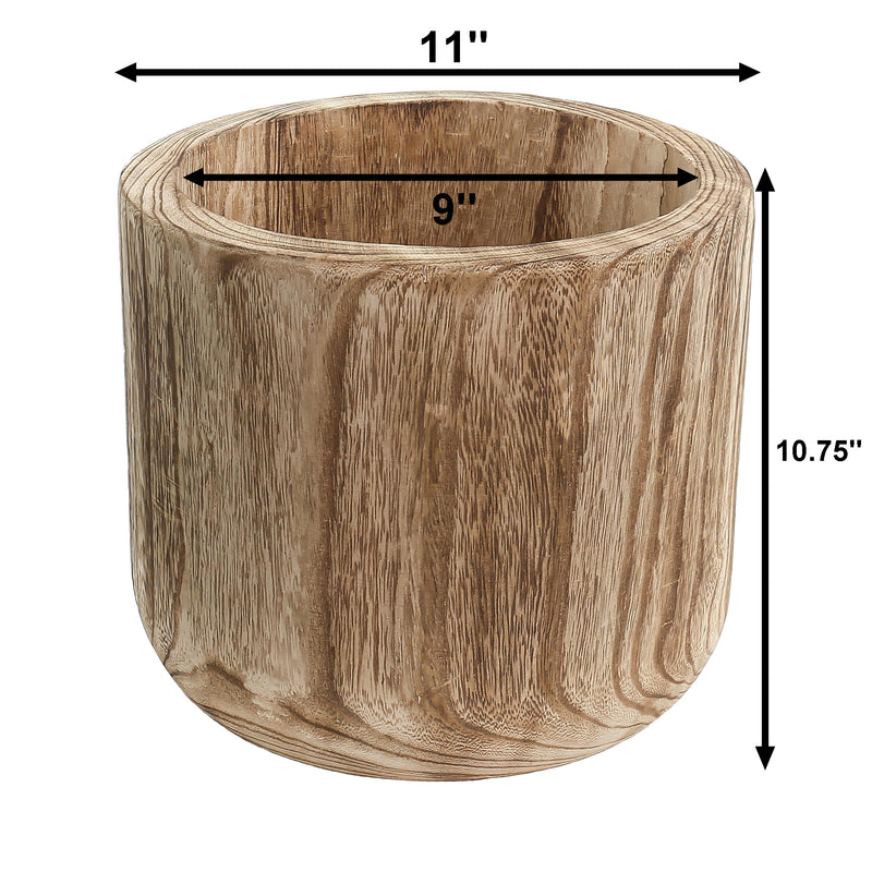 Studio WoodPlanter –  Burnt Finish, 11" x 10.75", Pack of 4