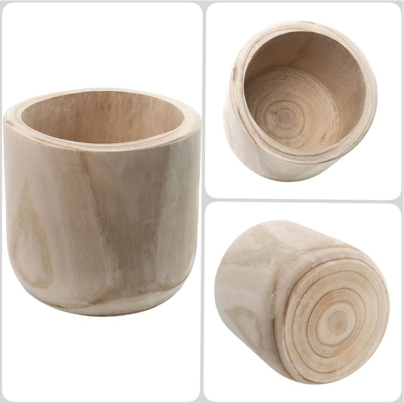Studio WoodPlanter – Natural Finish, 6.25" x 5.75", Pack of 12