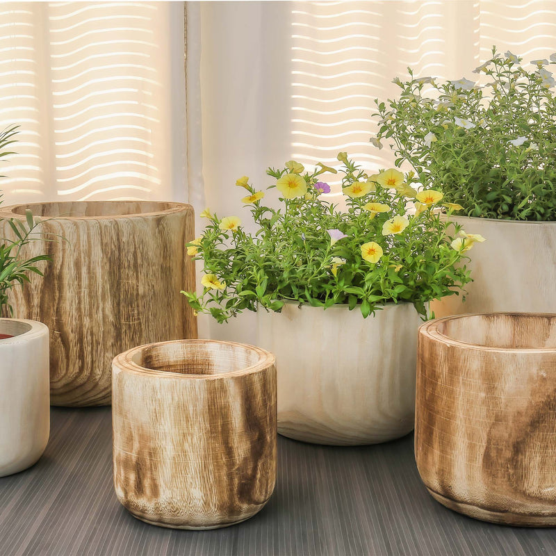 Studio WoodPlanter – Natural Finish, 6.25" x 5.75", Pack of 12