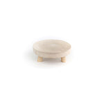 Small round wooden stool on a white background