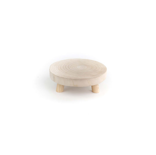 Round Wood Riser – Smooth Finish Display Stand, 9''D X 3.25''H, 16-Pack