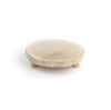 Round wooden stool with a white background