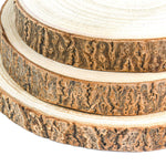 Close-up of cork strips with a natural pattern on a white background