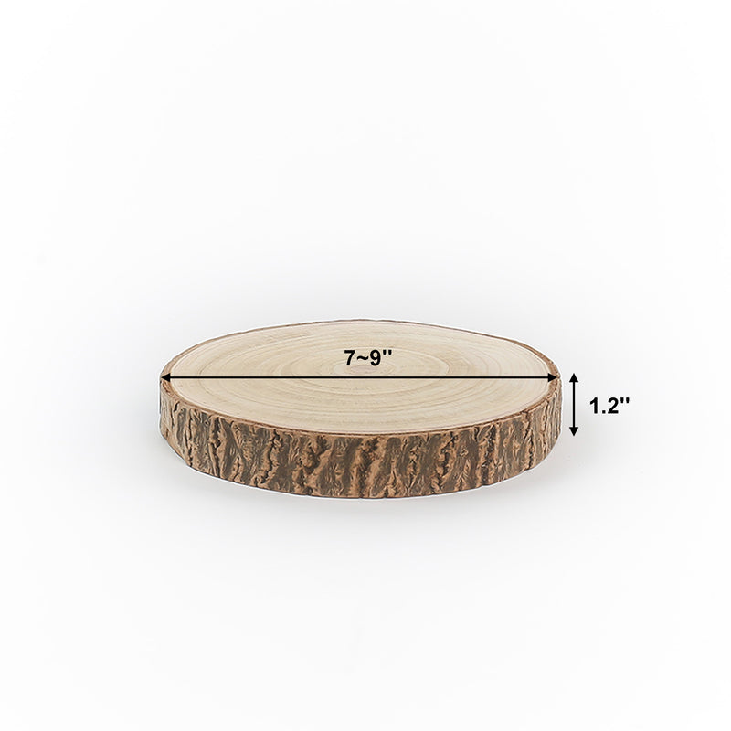 Wooden round disc with measurements on a white background