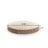 Wooden round platform with dimensions on a white background