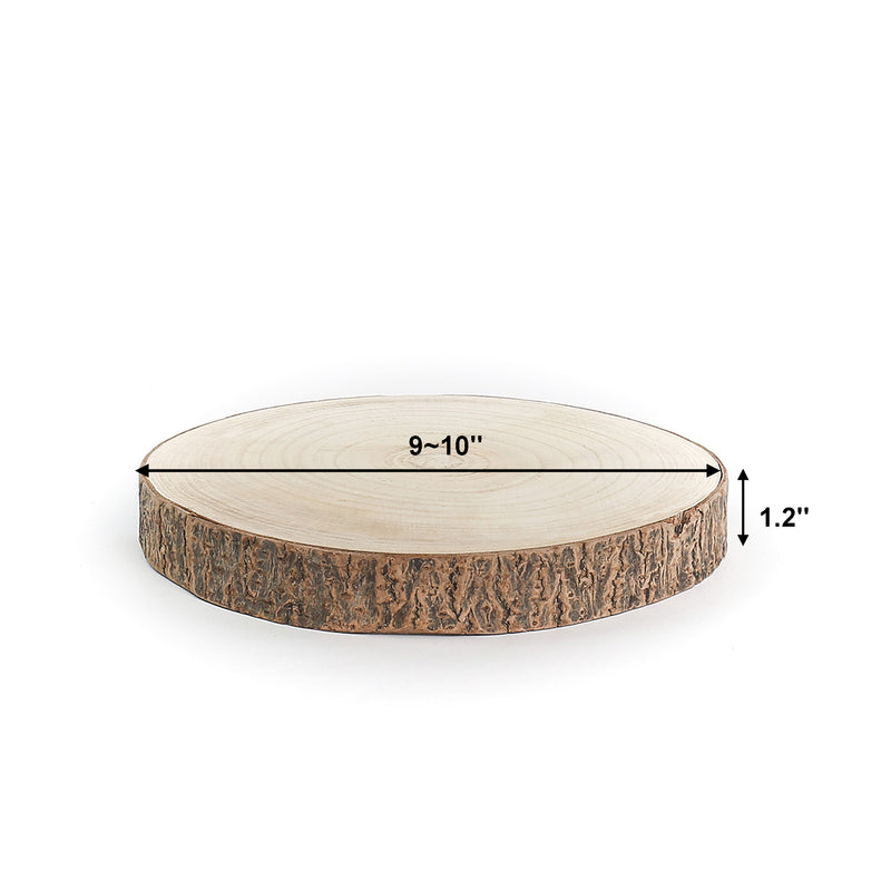 Wooden round platform with dimensions on a white background