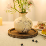 9" Brown Wooden Display Tray – Round Wood Tray for Candle, Sand & Decor, Pack of 10