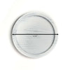 Round marble-patterned object with a measurement label on a white background