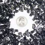 black crushed glass stone vase filler coin