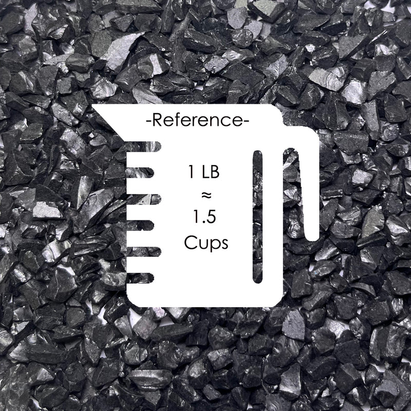 black crushed glass stone vase filler cup