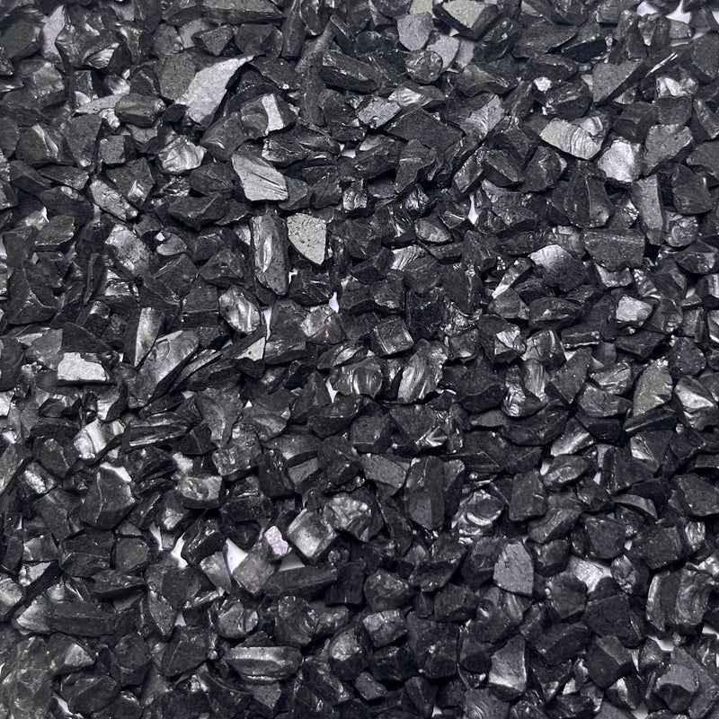 black crushed glass stone vase filler