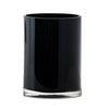 Black cylindrical glass vase on a white background