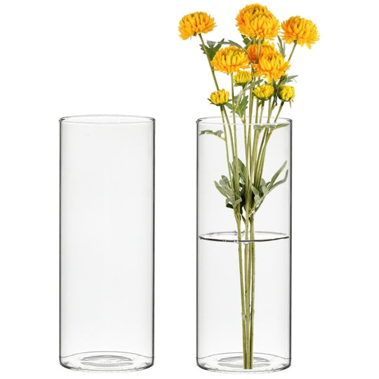 72 PCS Clear Glass Cylinder Bud Vase H-7" W-2.5" Opening-2.5"