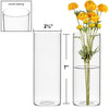 72 PCS Clear Glass Cylinder Bud Vase H-7" W-2.5" Opening-2.5"
