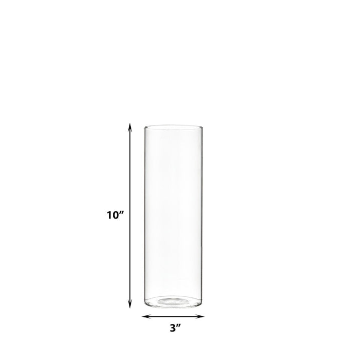 24 PCS Clear Glass Cylinder Bud Vase H-10" D-3"