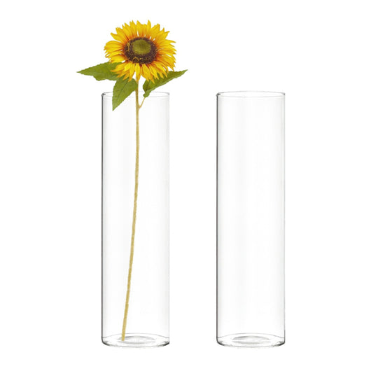 18 PCS Clear Glass Cylinder Bud Vase H-12" D-3"